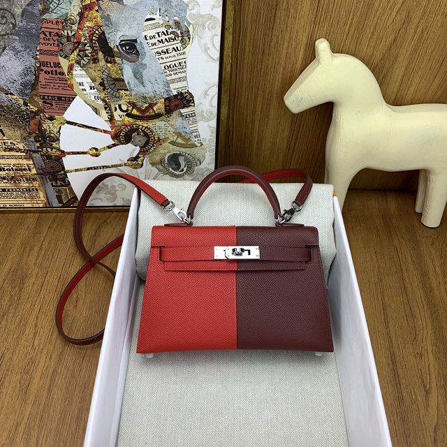 Hermes original epsom leather mini kelly 19 bag K0019 