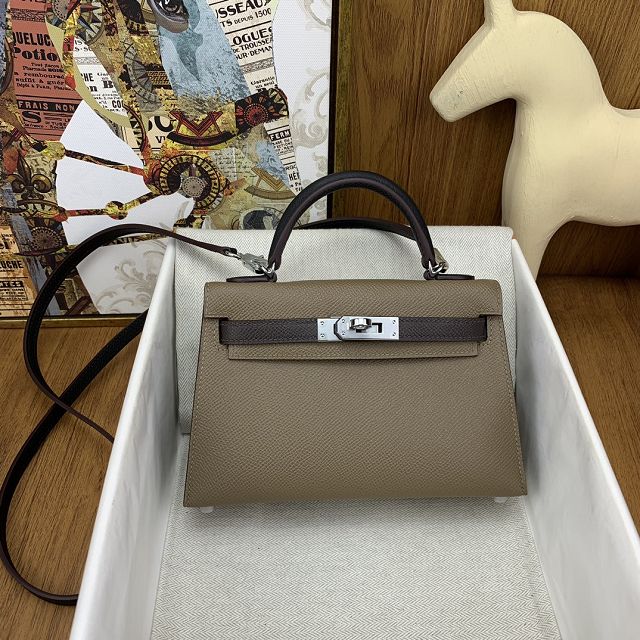 Hermes original epsom leather mini kelly 19 bag K0019 