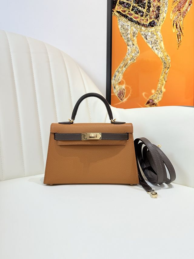 Hermes original epsom leather mini kelly 19 bag K0019 