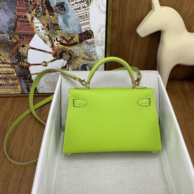 Hermes original epsom leather mini kelly 19 bag K0019 kiwf 