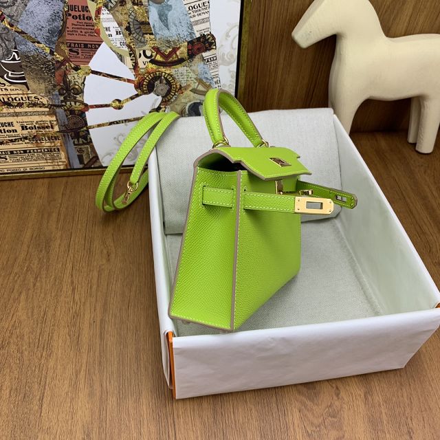 Hermes original epsom leather mini kelly 19 bag K0019 kiwf 