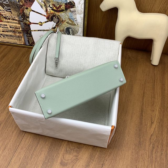 Hermes original epsom leather mini kelly 19 bag K0019 rosemary