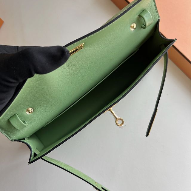 Hermes original madame leather kelly elan KE0028 vert criquet 