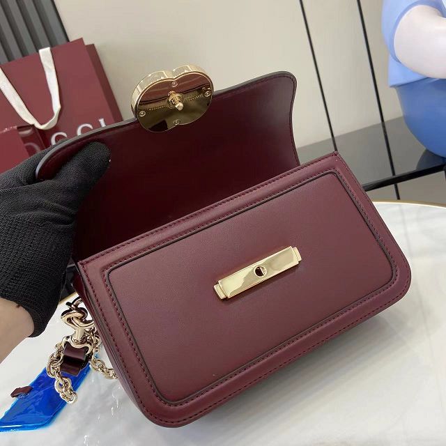 GG original calfskin go small shoulder bag 826761 bordeaux