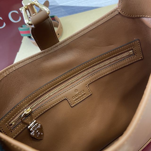 GG original calfskin jackie 1961 small shoulder bag 810232 brown