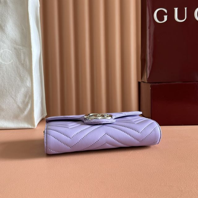 GG original calfskin marmont wallet on chain 837745 purple