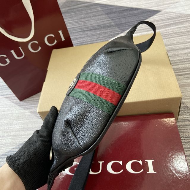 GG original calfskin ophidia small belt bag 839106 black