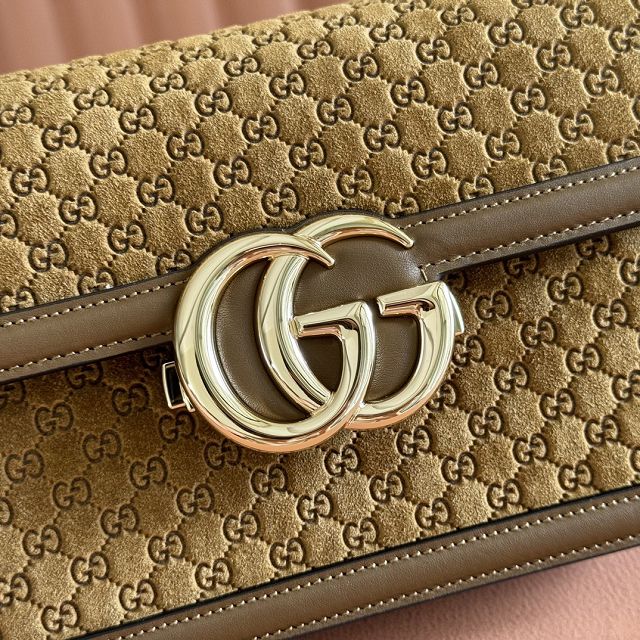 GG original suede calfskin go small shoulder bag 826761 brown