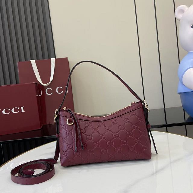 GG original calfskin emblem small shoulder bag 847450 bordeaux