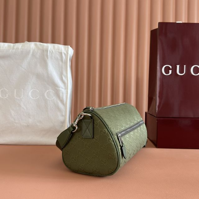 GG original canvas canvas small cylinder bag 834455 green