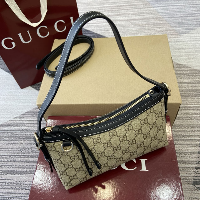 GG original fabric emblem small shoulder bag 847450 black