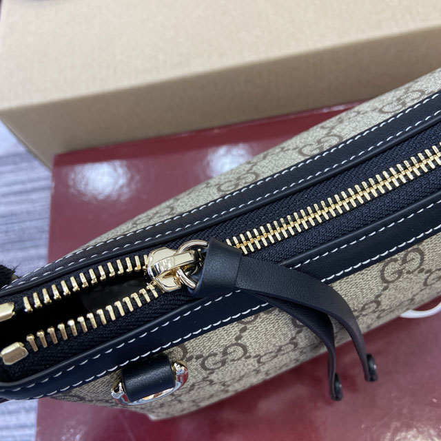 GG original fabric emblem small shoulder bag 847450 black