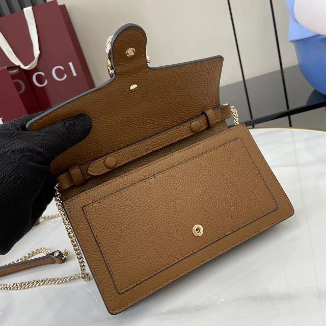 GG original calfskin dionysus wallet on chain 837373 brown