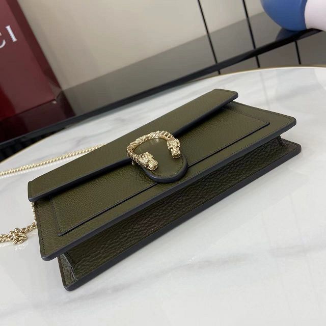 GG original calfskin dionysus wallet on chain 837373 green