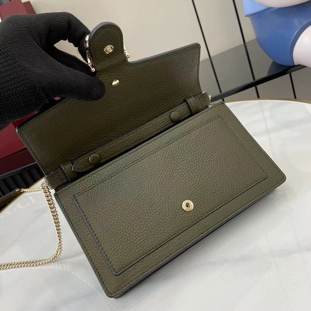 GG original calfskin dionysus wallet on chain 837373 green