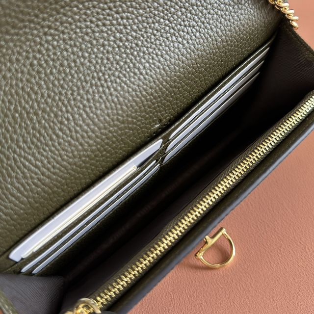 GG original calfskin softbit wallet on chain 837373-2 green