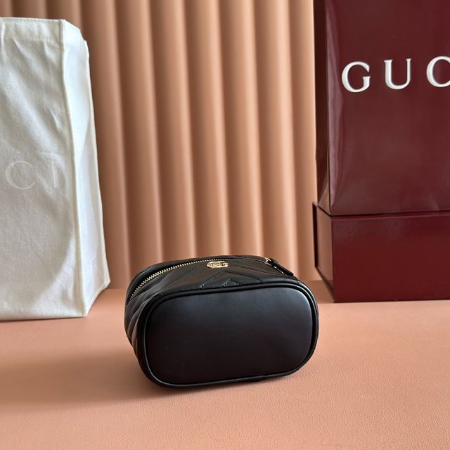 GG original calfskin marmont nano vanity bag 837455 black