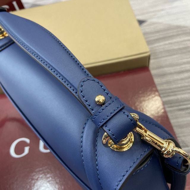 GG original calfskin blondie large top handle bag 815716 blue