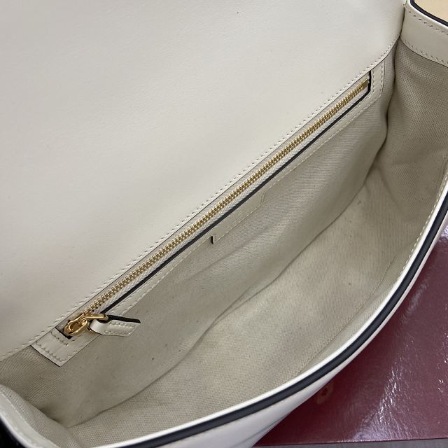GG original calfskin blondie large top handle bag 815716 white