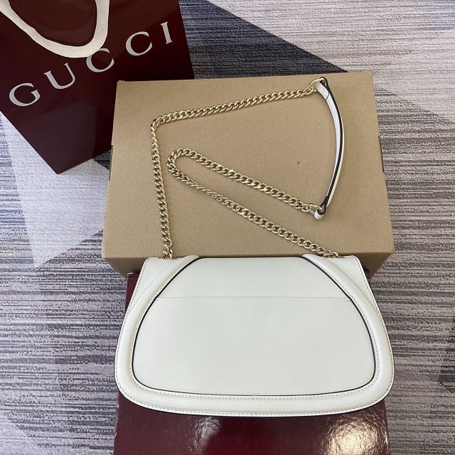 GG original calfskin blondie medium shoulder bag 815715 white