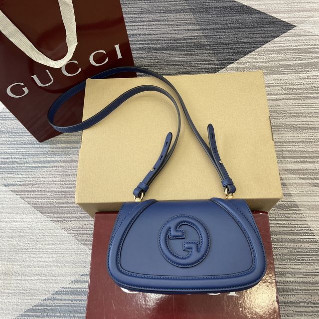 GG original calfskin blondie small shoulder bag 815700 blue