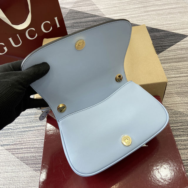 GG original calfskin blondie small shoulder bag 815700 light blue