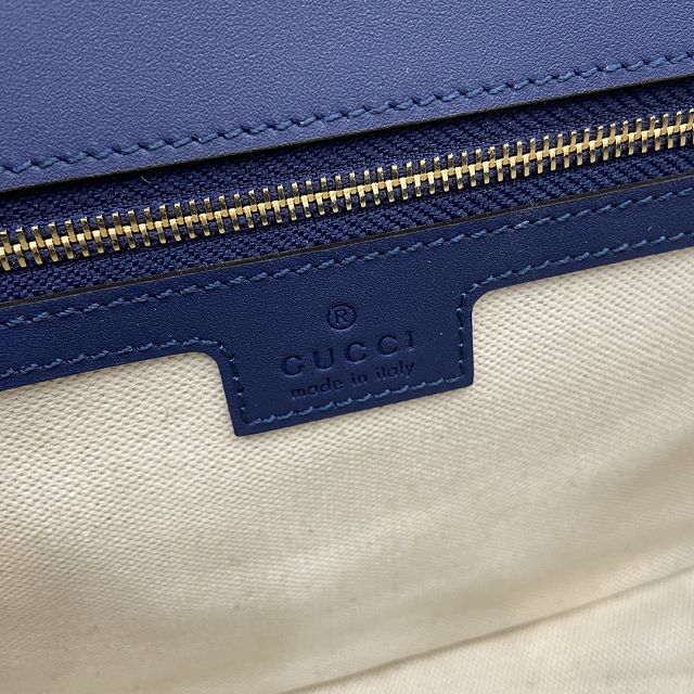 GG original calfskin blondie small top handle bag 815714 blue