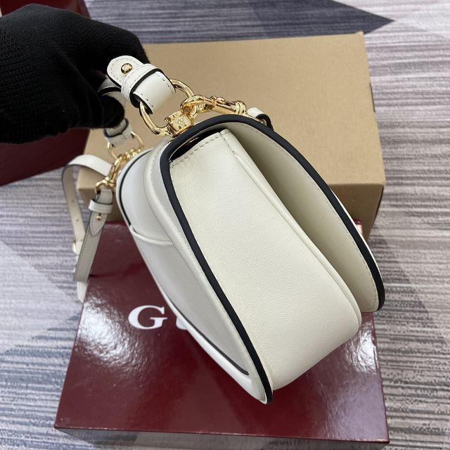 GG original calfskin blondie small top handle bag 815714 white