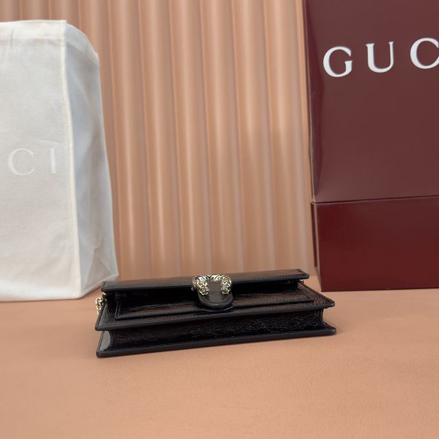 GG original calfskin dionysus wallet on chain 837374 black
