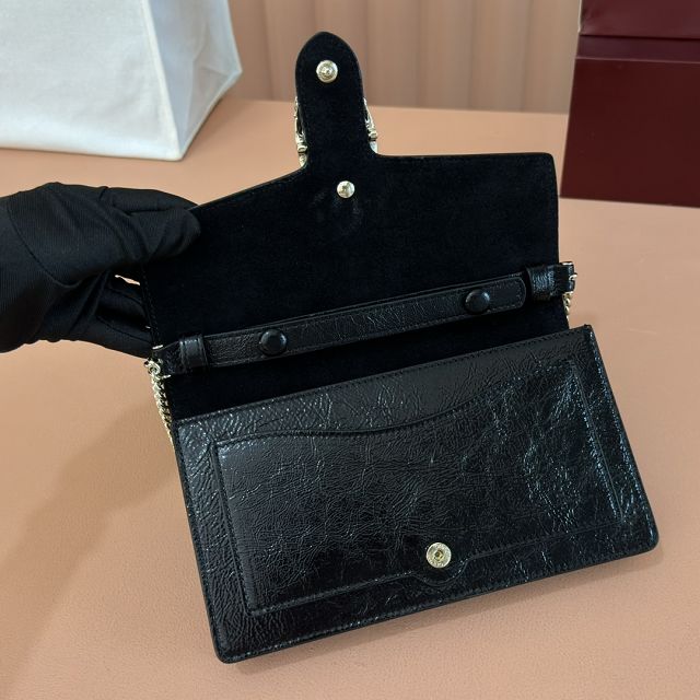 GG original calfskin dionysus wallet on chain 837374 black