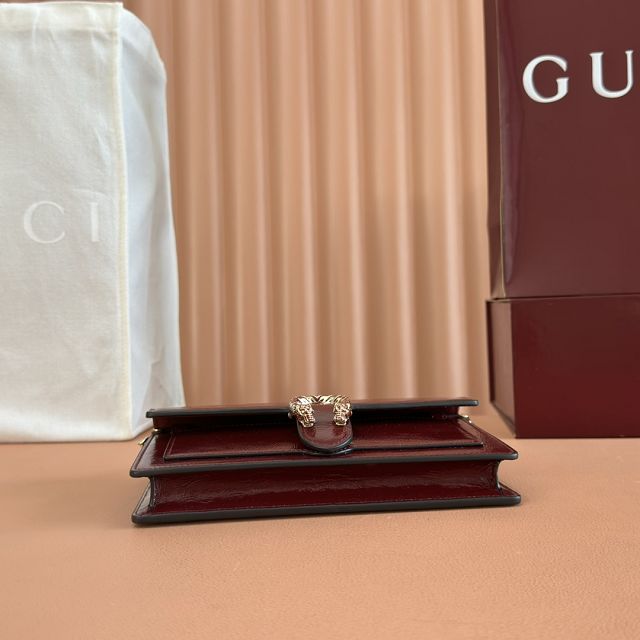GG original calfskin dionysus wallet on chain 837374 bordeaux