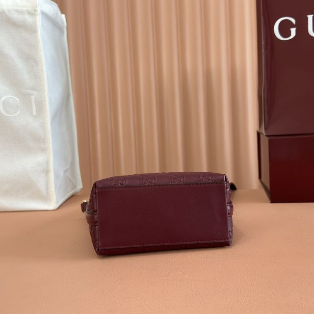 GG original calfskin emblem nano bucket bag 847090 bordeaux