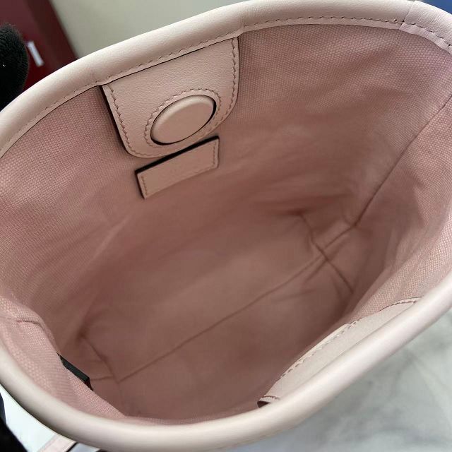 GG original calfskin emblem nano bucket bag 847090 pink
