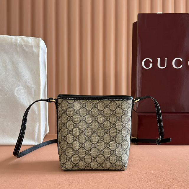 GG original fabric emblem nano bucket bag 847090 black