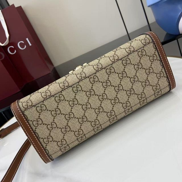 GG original fabric padlock medium top handle bag 838998 brown