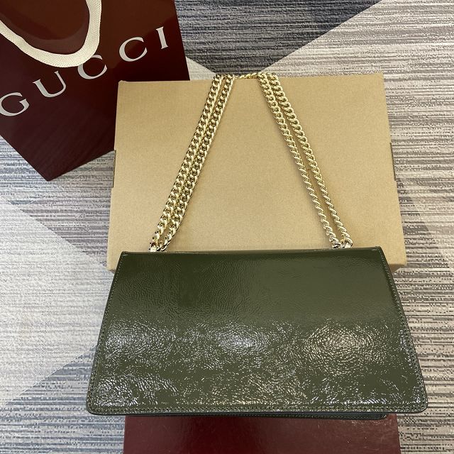 GG original shiny calfskin dionysus medium shoulder bag 795005 green