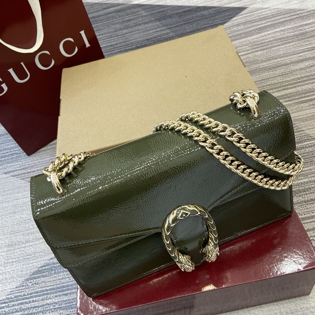 GG original shiny calfskin dionysus medium shoulder bag 795005 green