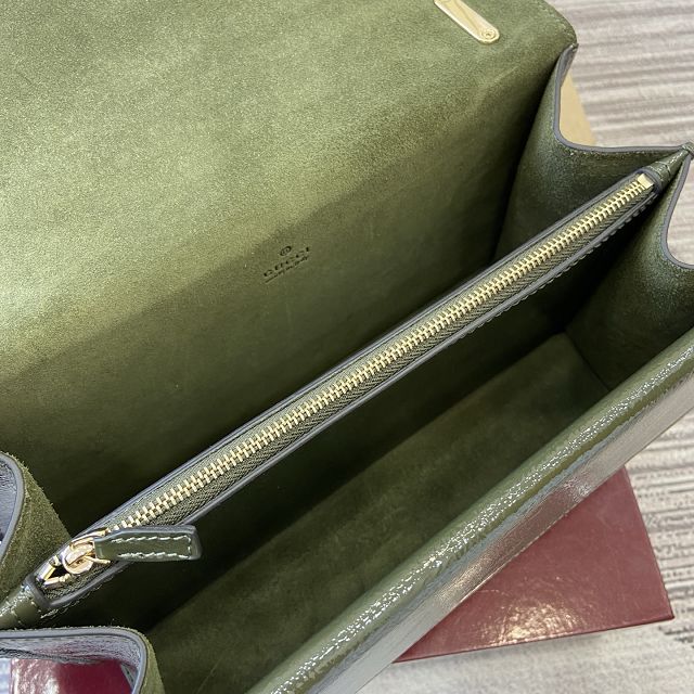 GG original shiny calfskin dionysus medium shoulder bag 795005 green