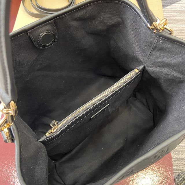 GG original calfskin emblem medium bucket bag 815103 black