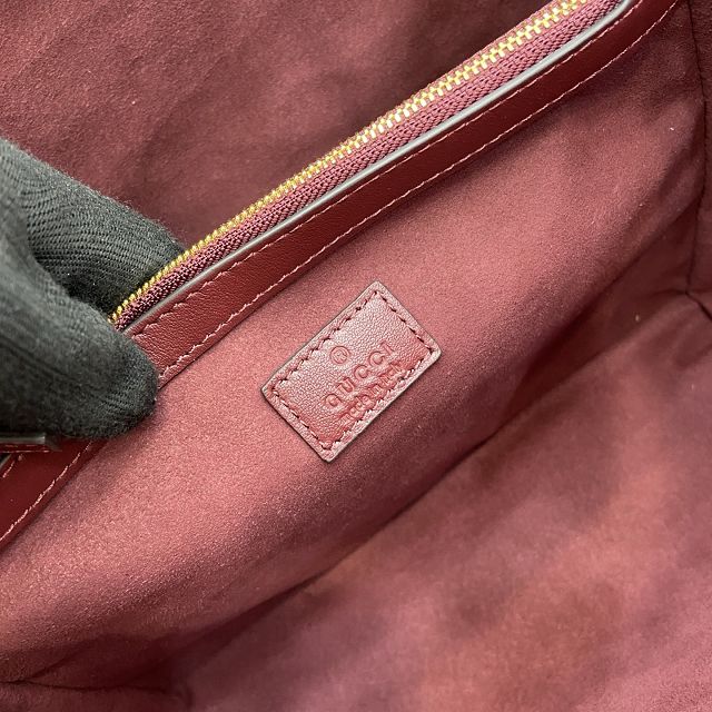 GG original calfskin emblem medium bucket bag 815103 bordeaux
