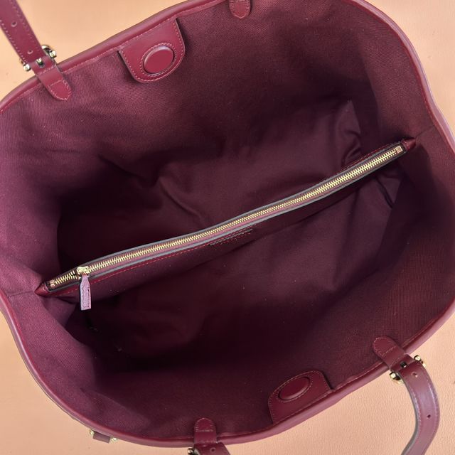 GG original calfskin emblem medium tote bag 815213 bordeaux