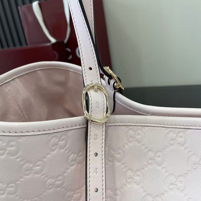 GG original calfskin emblem medium tote bag 815213 light pink