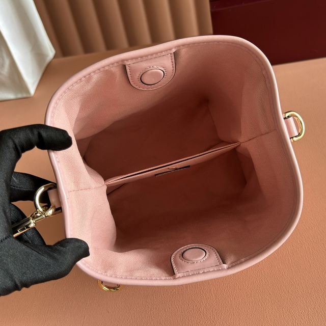 GG original calfskin emblem mini bucket bag 815118 pink