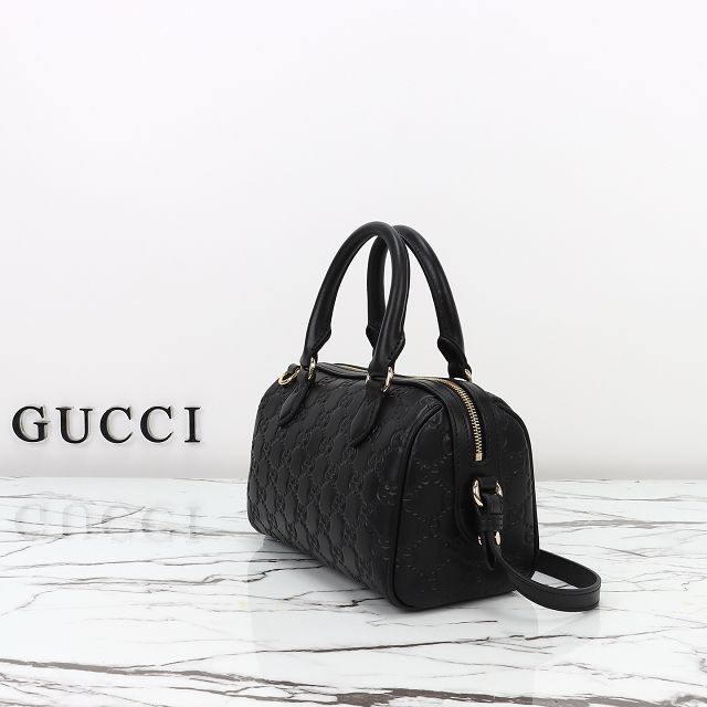 GG original calfskin emblem small boston bag 848889 black