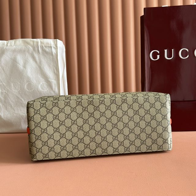 GG original canvas emblem medium tote bag 815213 orange