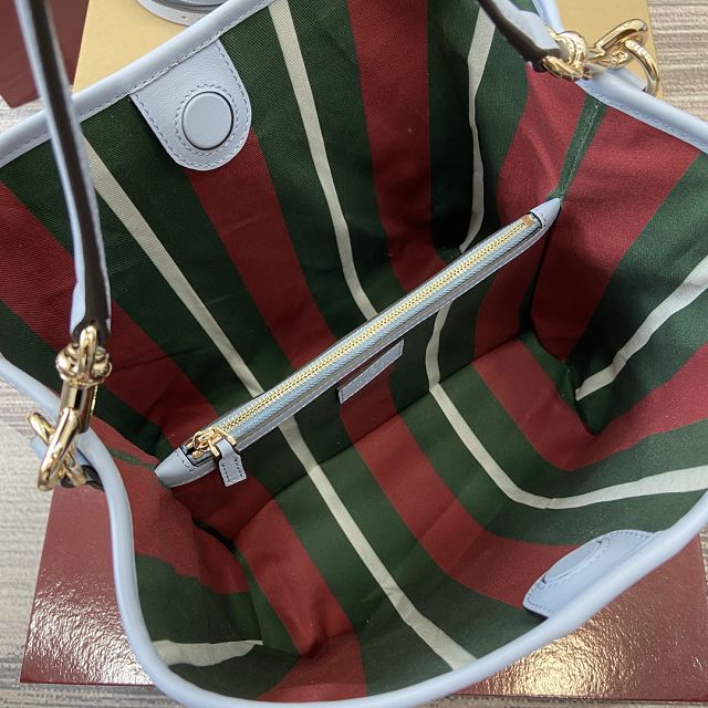 GG original fabric emblem medium bucket bag 815103 blue