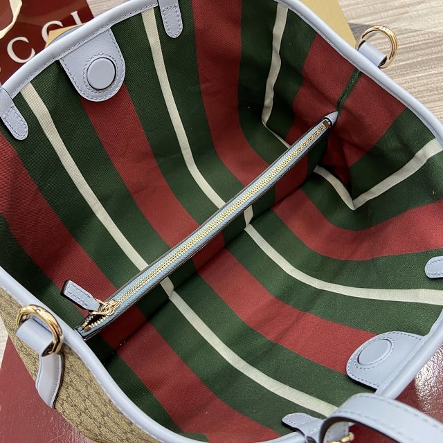 GG original fabric emblem small tote bag 815214 blue