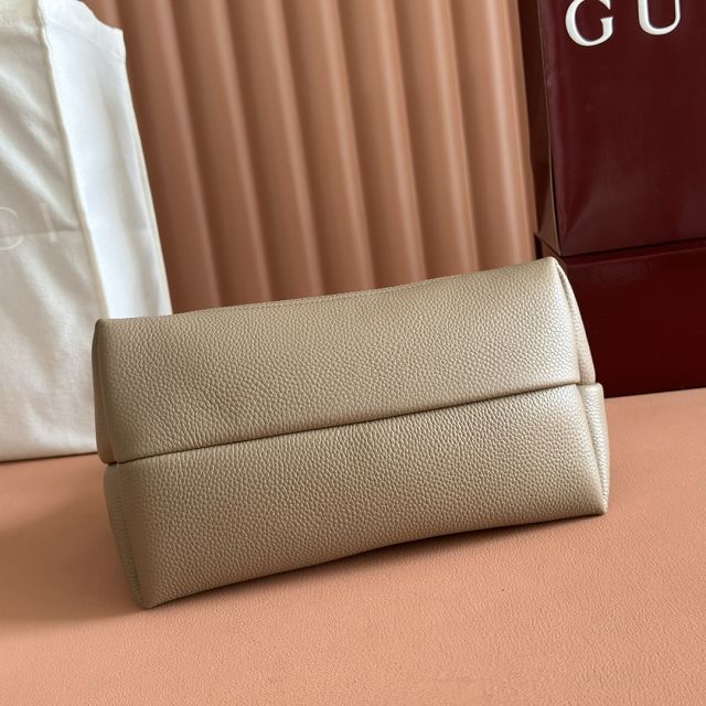 GG original calfskin softbit medium top handle bag 837467 taupe