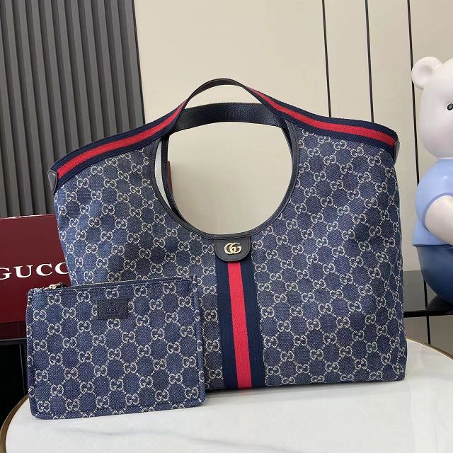GG original denim giglio large tote bag 853971 dark blue