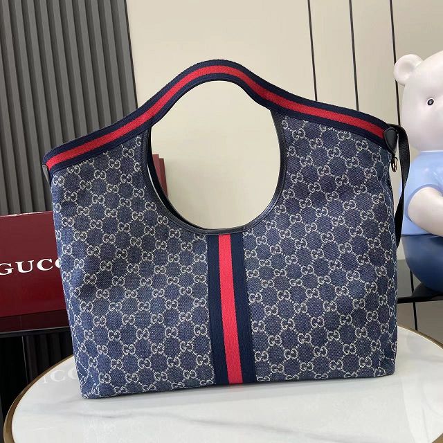 GG original denim giglio large tote bag 853971 dark blue